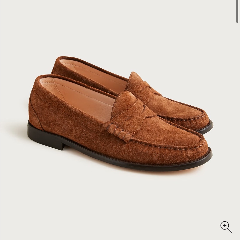 JCrew Winona Penny Loafers in Brown Suede